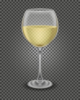 transparent glass for wine and low alcohol drinks vector illustration