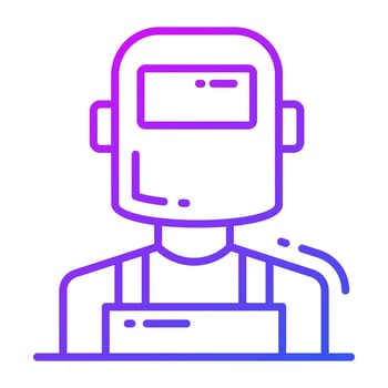 Trendy vector design of welder, professional worker avatar