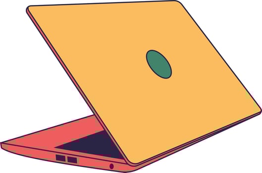 Minimal Laptop Illustration Vector. Retro Color Style Laptop Design vector