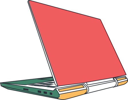 Minimal Laptop Illustration Vector. Retro Color Style Laptop Design vector