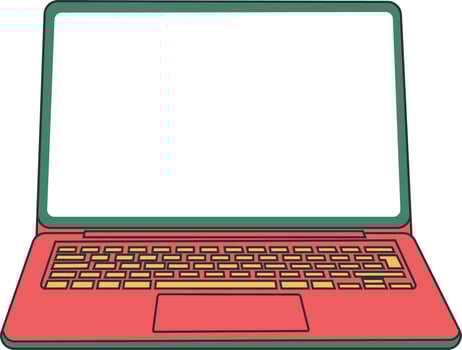 Minimal Laptop Illustration Vector. Retro Color Style Laptop Design vector