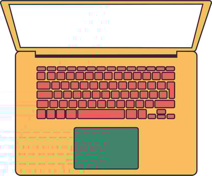Minimal Laptop Illustration Vector. Retro Color Style Laptop Design vector