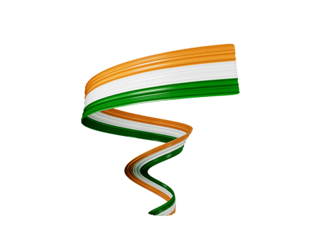 National colors ribbon of India 3d illustration png