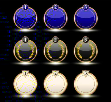 blank badge neon with glowing effect in blackbackground vector
