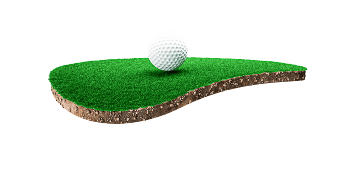 Green grass and Soil on a golf field 3d illustration png