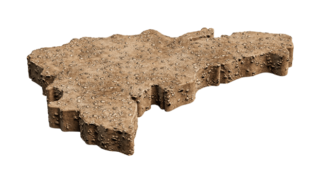 Dominican Republic Map sand, rock ground Map texture 3d illustration png