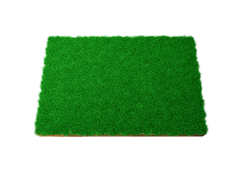 Square soil land geology cross section with green grass, earth mud cut away isolated 3D Illustration png