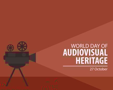 illustration vector graphic of projector movie silhouette produce highlights, perfect for international day, world audiovisual heritage, celebrate, greeting card, etc.