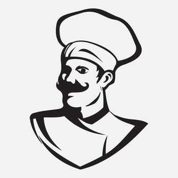 Hat chef logo template vector