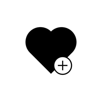 heart plus vector icon illustration