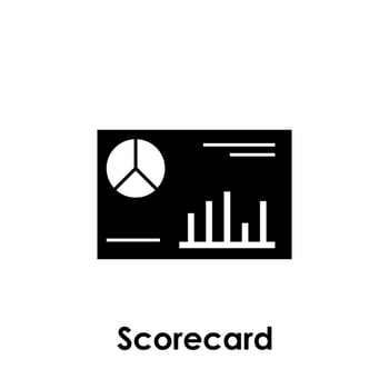 scoreboard, chart, pie, scorecard vector icon illustration