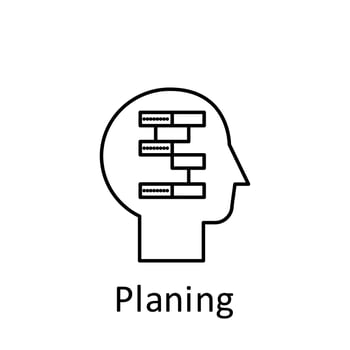 Human, scheme, plan in mind vector icon illustration