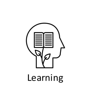 Human, plant, book in mind vector icon illustration