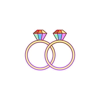 Engagement, rings, pride vector icon illustration