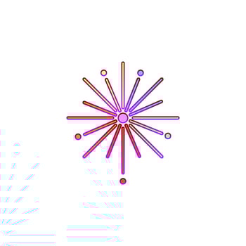 Fireworks, pride day vector icon illustration
