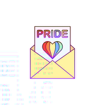 Letter, pride day vector icon illustration