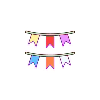 Garlands, rainbow, pride vector icon illustration