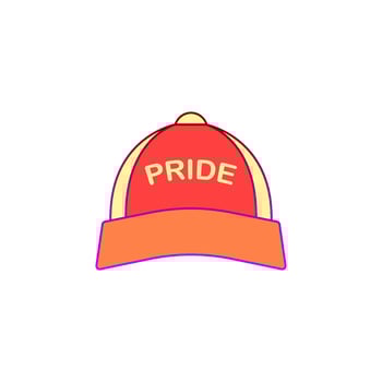 Baseball hat, rainbow, pride vector icon illustration
