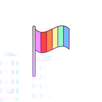 Gay flag, pride day vector icon illustration