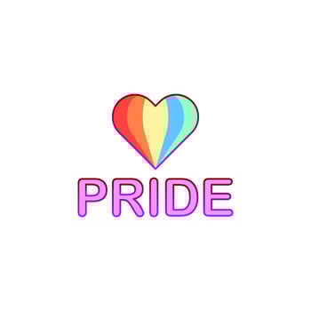 Heart, rainbow, pride day vector icon illustration
