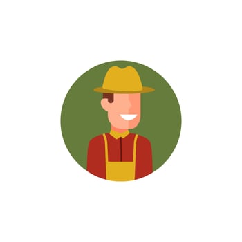colored avatar of farmer vector icon illustration