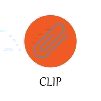 colored paper clip vector icon illustration