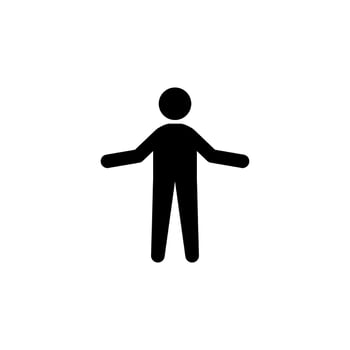 man with open arms vector icon illustration