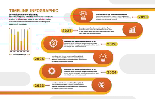 Annual Process Timeline Business Infographic vector