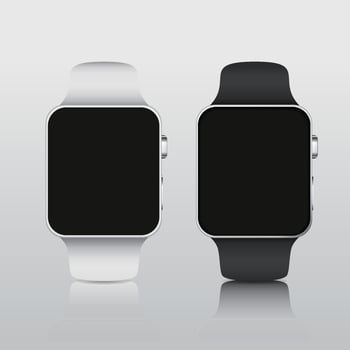 Realistic 3d smartwatch, technology electronic gadgets.flat vector illustration