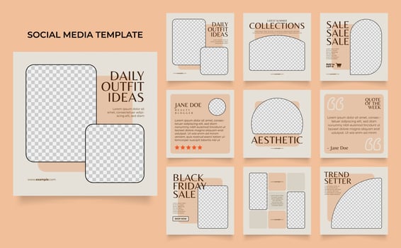 social media template banner fashion sale promotion vector