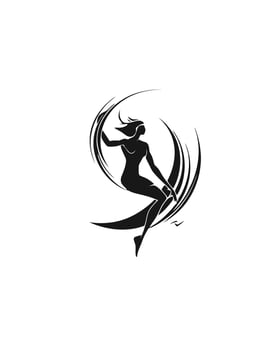 Girl Sitting on the Moon vector