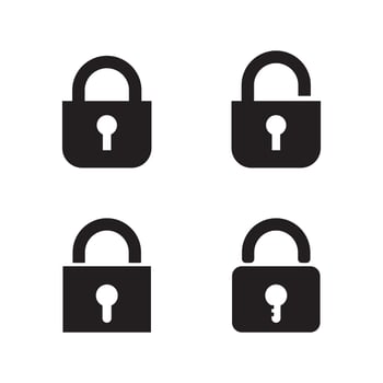 key and lock icon padlock logo and symbol vector design