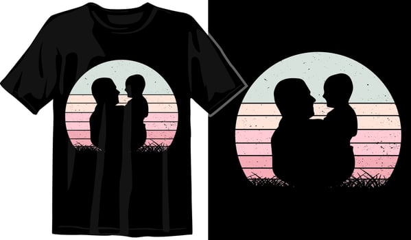 fathers day vintage sunset template vector graphic t shirt design premium vector