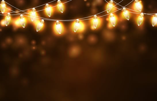 Gold Fairy Light Background vector