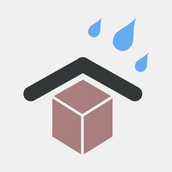 Icon protect from water. Packaging symbol elements. Icons in flat style. Good for prints, posters, logo, product packaging, sign, expedition, etc. vector