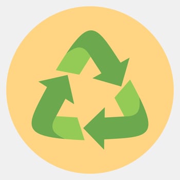 Icon recycled package. Packaging symbol elements. Icons in color mate style. Good for prints, posters, logo, product packaging, sign, expedition, etc. vector