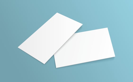 Blank Business Card White Paper Mockup Blue Background Vector Illustration