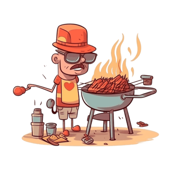 bbq cartoon aesthetic png