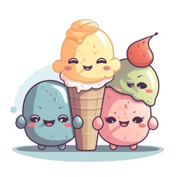 Cartoon Ice cream AI Generative png