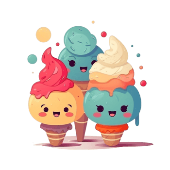 Cartoon Ice cream AI Generative png