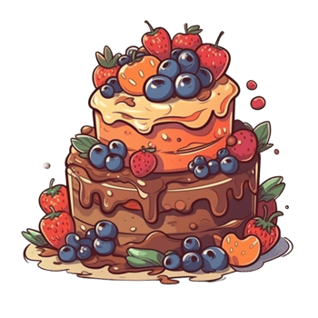 cartoon cake aesthetic png
