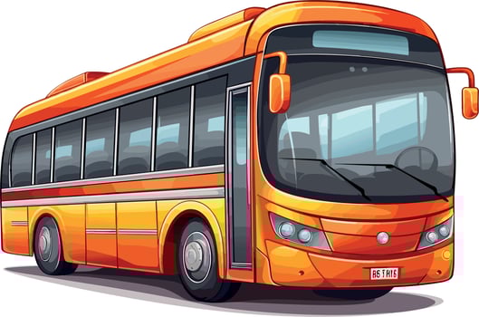 Illustration of Big Tour Bus Isolated on White Background. vector