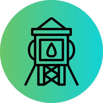 Water Tower Vector Icon Style