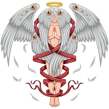 Vector design of praying angel