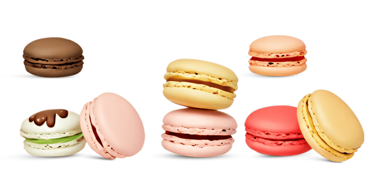 Colorful macaroons set on transparent background png