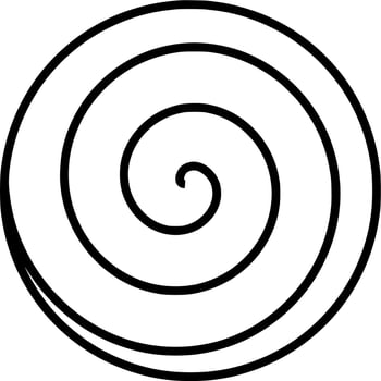 Vector silhouette of bold spiral on white background