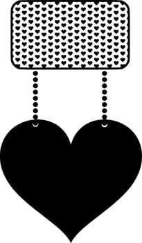 Vector silhouette of heart on white background