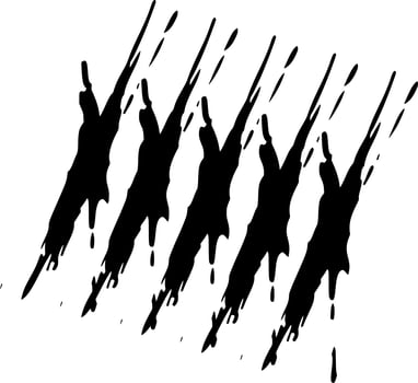 Vector silhouette of paint on white background