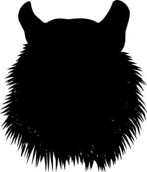 Vector silhouette of tiger on white background