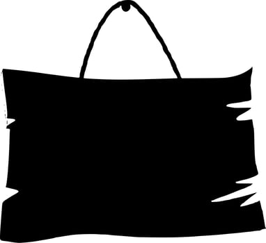 Vector silhouette of wooden board on white background